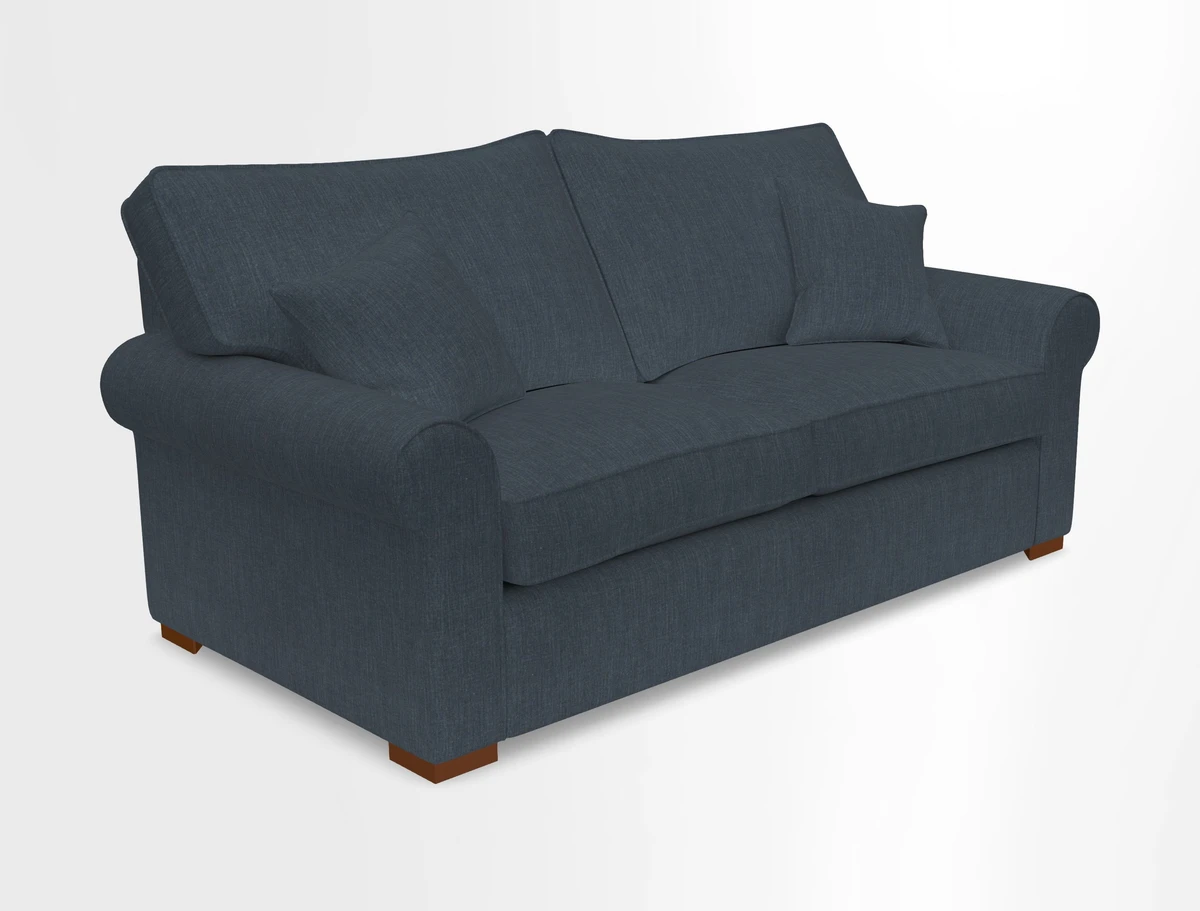 Upperton 3 Seater Loose Cover Sofa in Floral Linen Even So Verde - Fitted cover option available