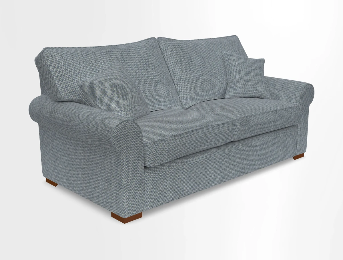 Upperton 3 Seater Loose Cover Sofa in Floral Linen Even So Verde - Fitted cover option available