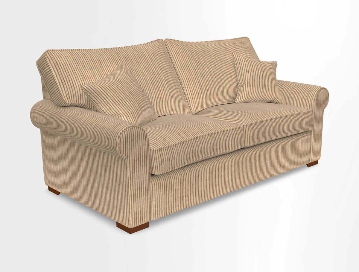 Upperton 3 Seater Loose Cover Sofa in Floral Linen Even So Verde - Fitted cover option available