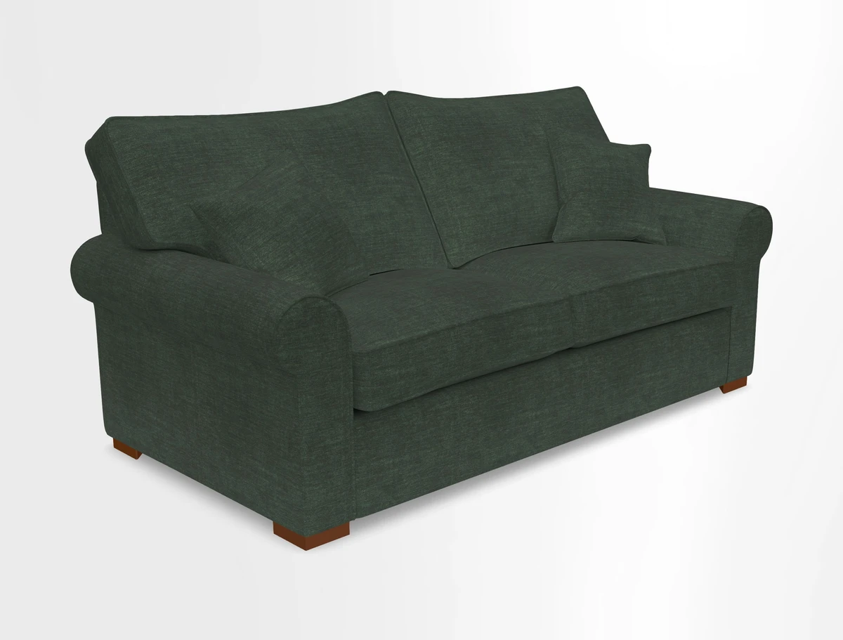 Upperton 3 Seater Loose Cover Sofa in Floral Linen Even So Verde - Fitted cover option available