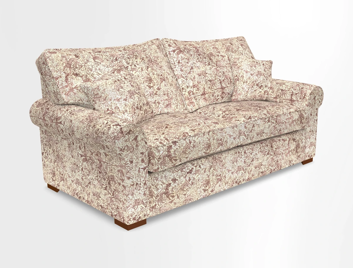 Upperton 3 Seater Loose Cover Sofa in Floral Linen Even So Verde - Fitted cover option available