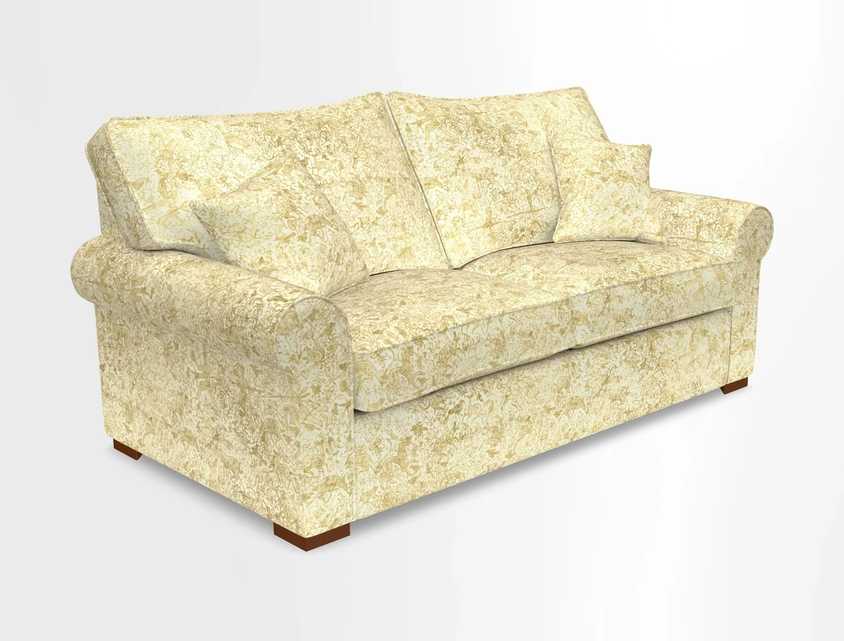 Upperton 3 Seater Loose Cover Sofa in Floral Linen Even So Verde - Fitted cover option available