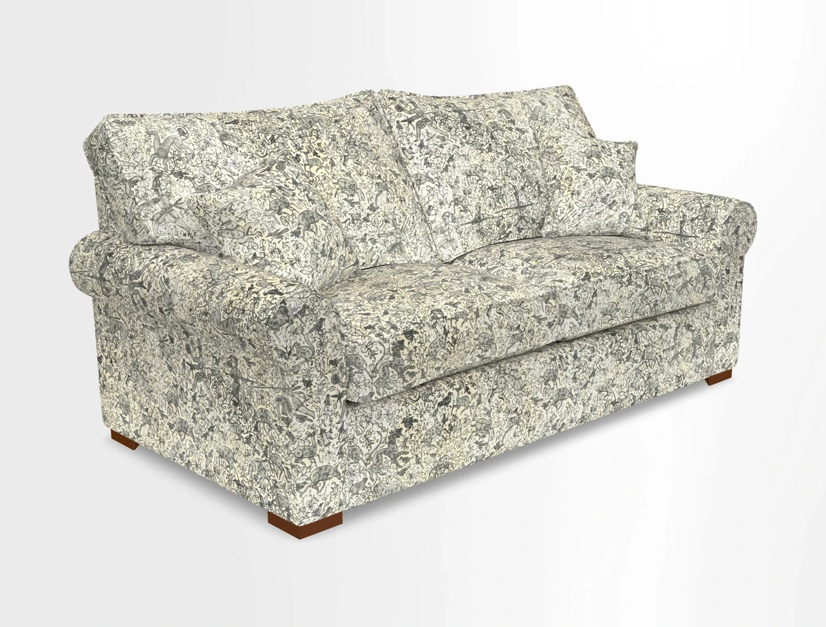 Upperton 3 Seater Loose Cover Sofa in Floral Linen Even So Verde - Fitted cover option available