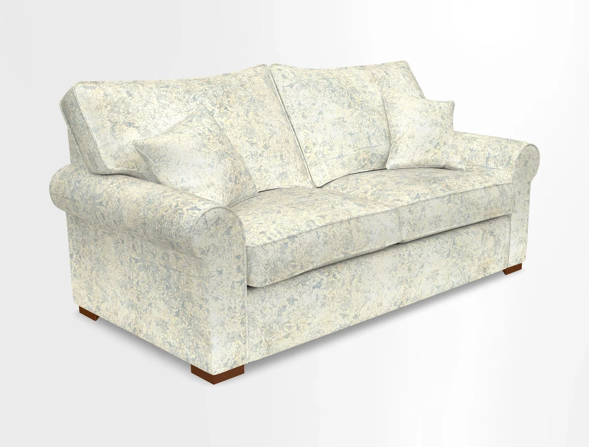Upperton 3 Seater Loose Cover Sofa in Floral Linen Even So Verde - Fitted cover option available