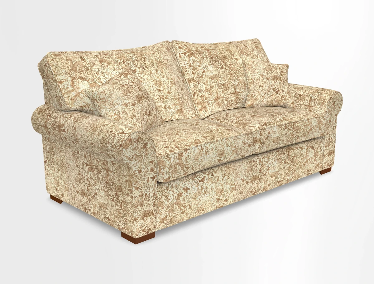 Upperton 3 Seater Loose Cover Sofa in Floral Linen Even So Verde - Fitted cover option available