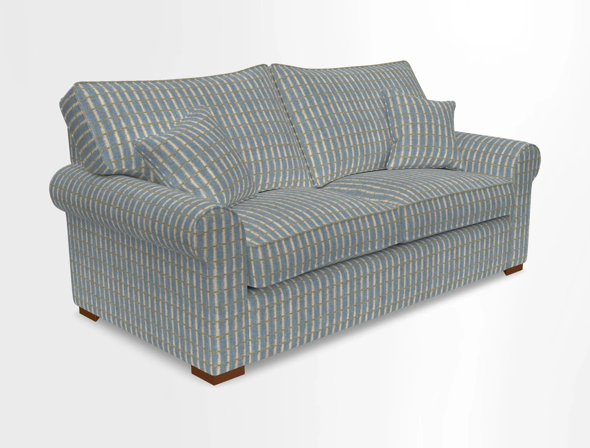 Upperton 3 Seater Loose Cover Sofa in Floral Linen Even So Verde - Fitted cover option available