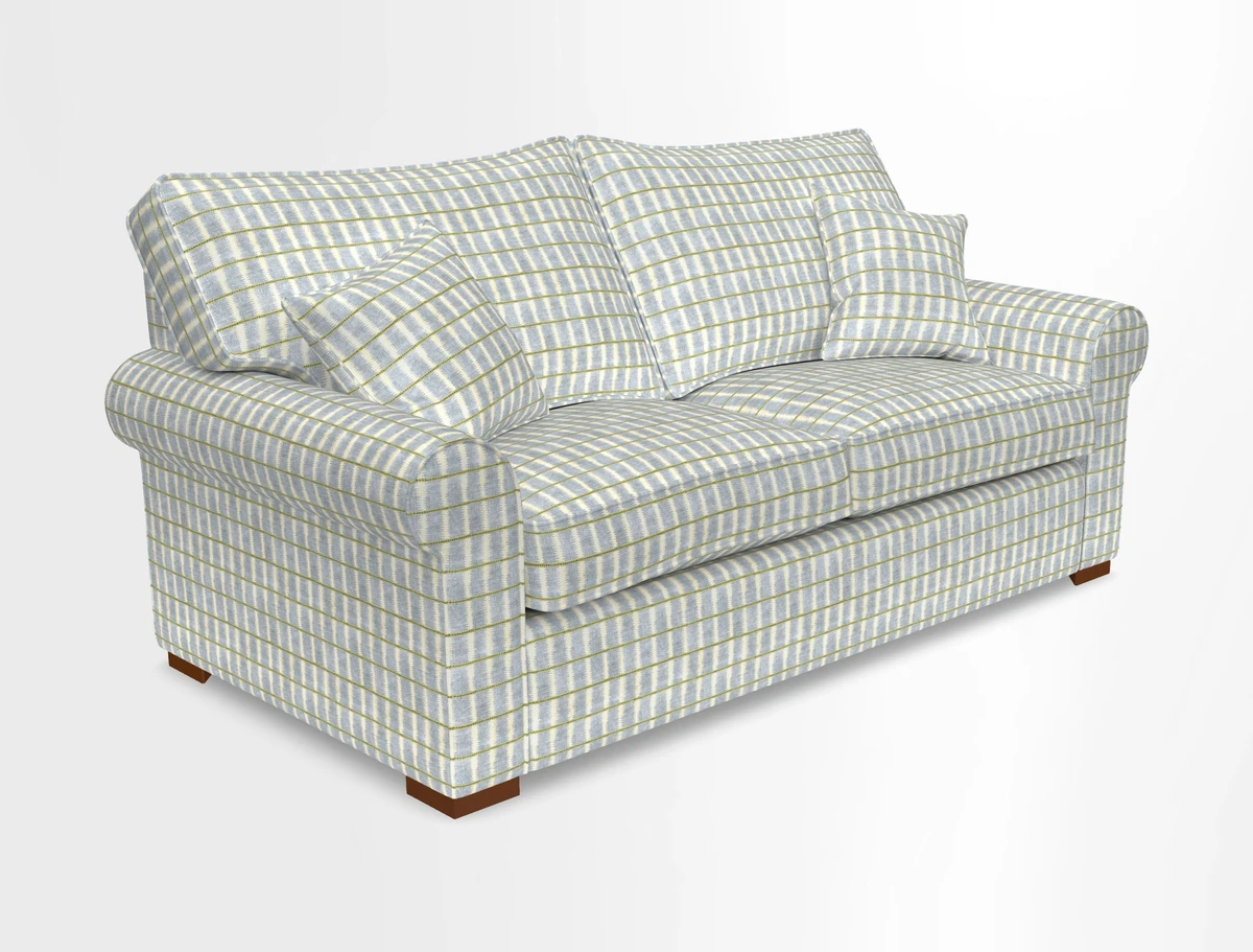 Upperton 3 Seater Loose Cover Sofa in Floral Linen Even So Verde - Fitted cover option available