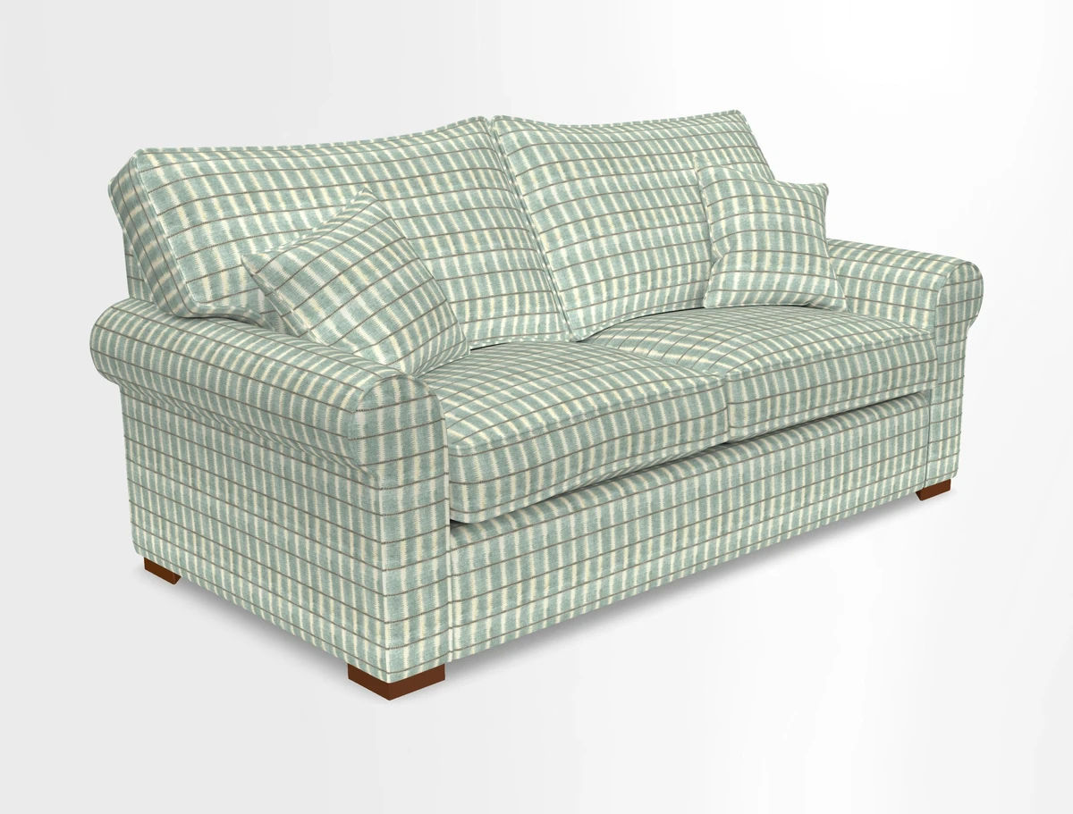 Upperton 3 Seater Loose Cover Sofa in Floral Linen Even So Verde - Fitted cover option available