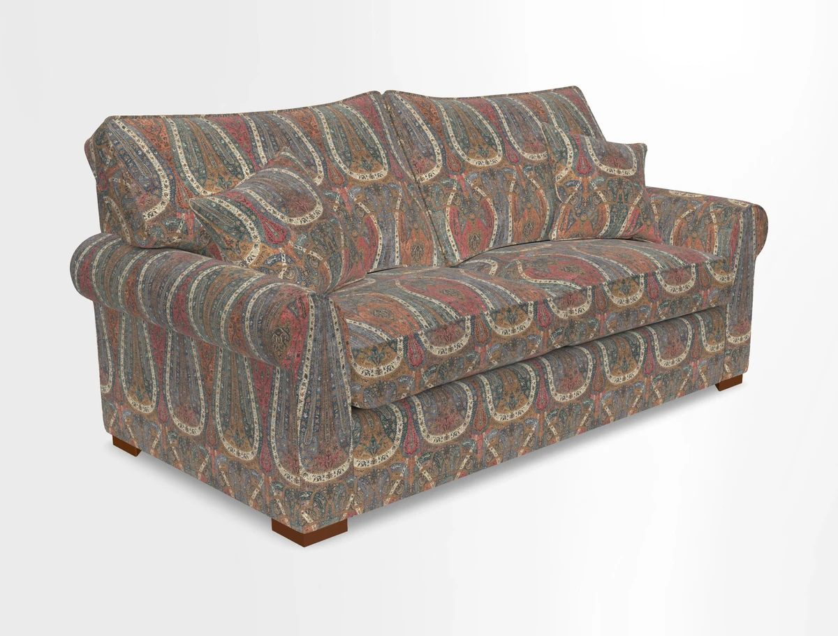 Upperton 3 Seater Loose Cover Sofa in Floral Linen Even So Verde - Fitted cover option available