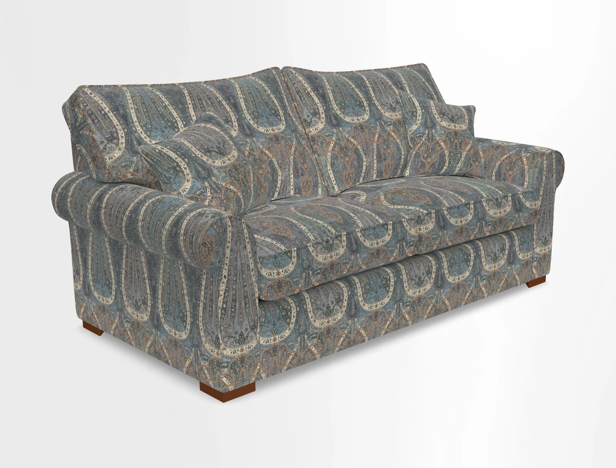 Upperton 3 Seater Loose Cover Sofa in Floral Linen Even So Verde - Fitted cover option available