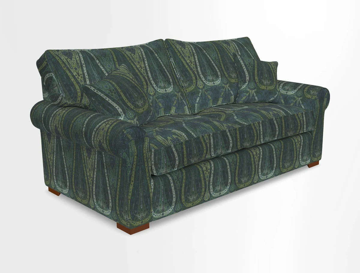 Upperton 3 Seater Loose Cover Sofa in Floral Linen Even So Verde - Fitted cover option available