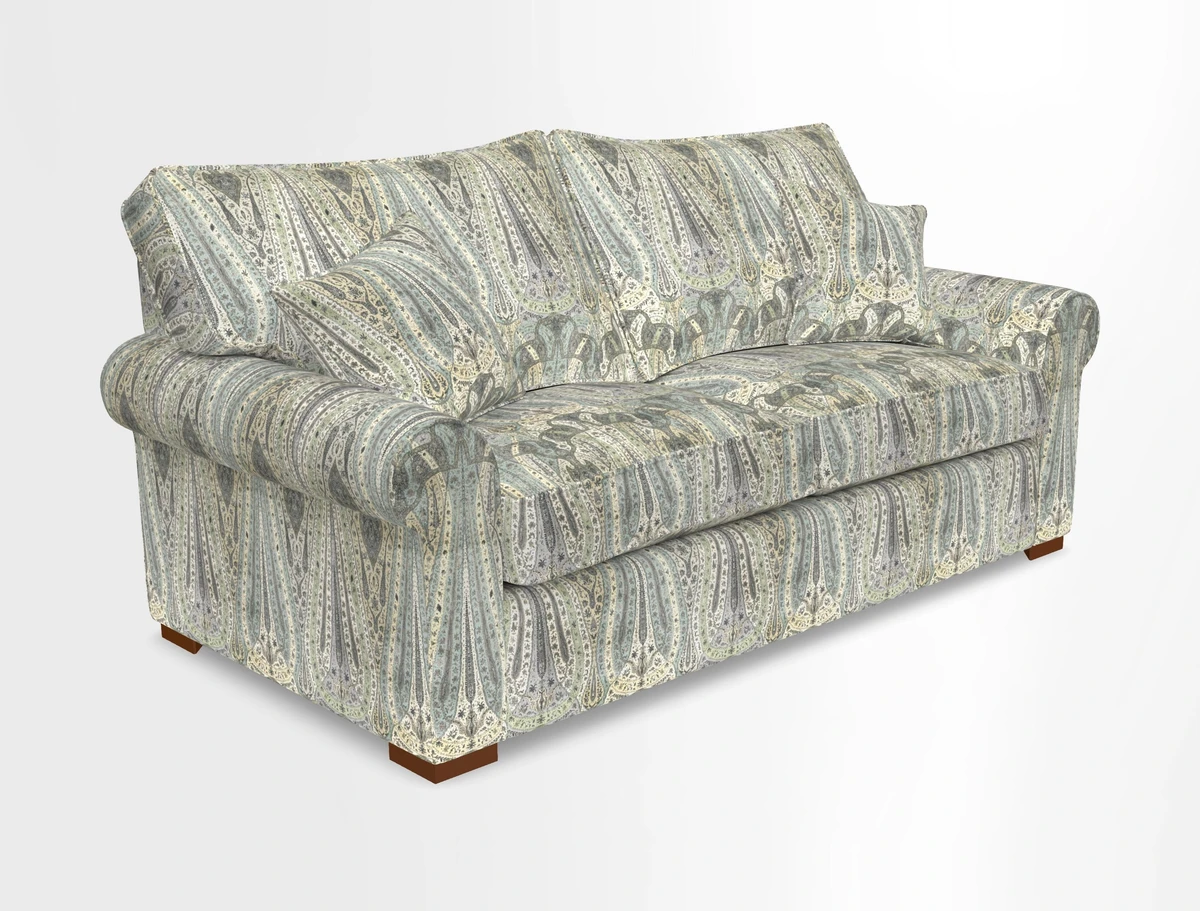 Upperton 3 Seater Loose Cover Sofa in Floral Linen Even So Verde - Fitted cover option available