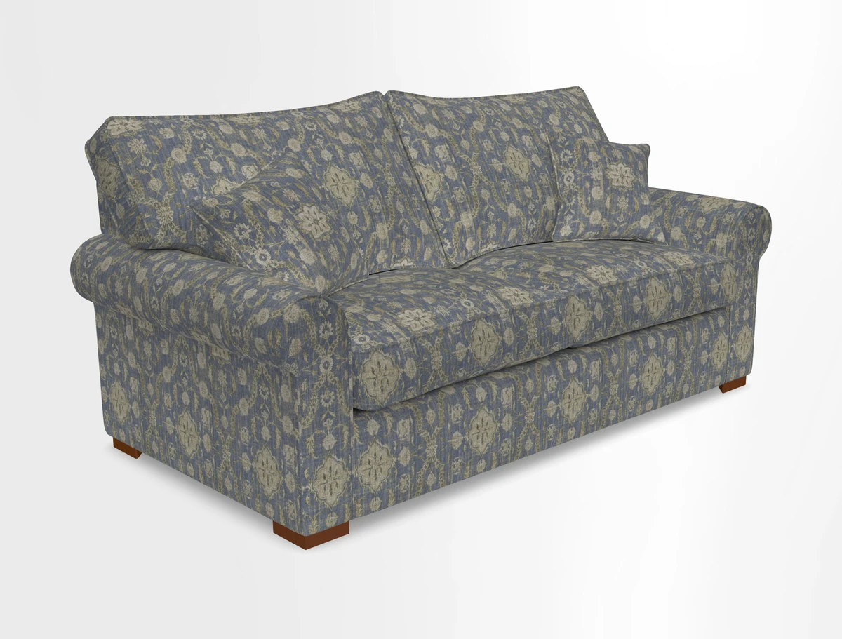 Upperton 3 Seater Loose Cover Sofa in Floral Linen Even So Verde - Fitted cover option available
