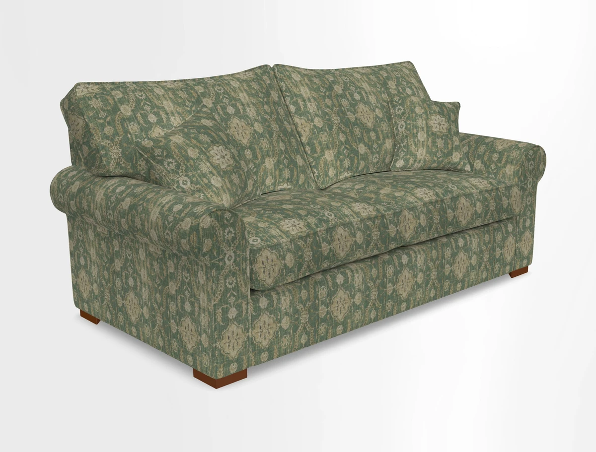 Upperton 3 Seater Loose Cover Sofa in Floral Linen Even So Verde - Fitted cover option available