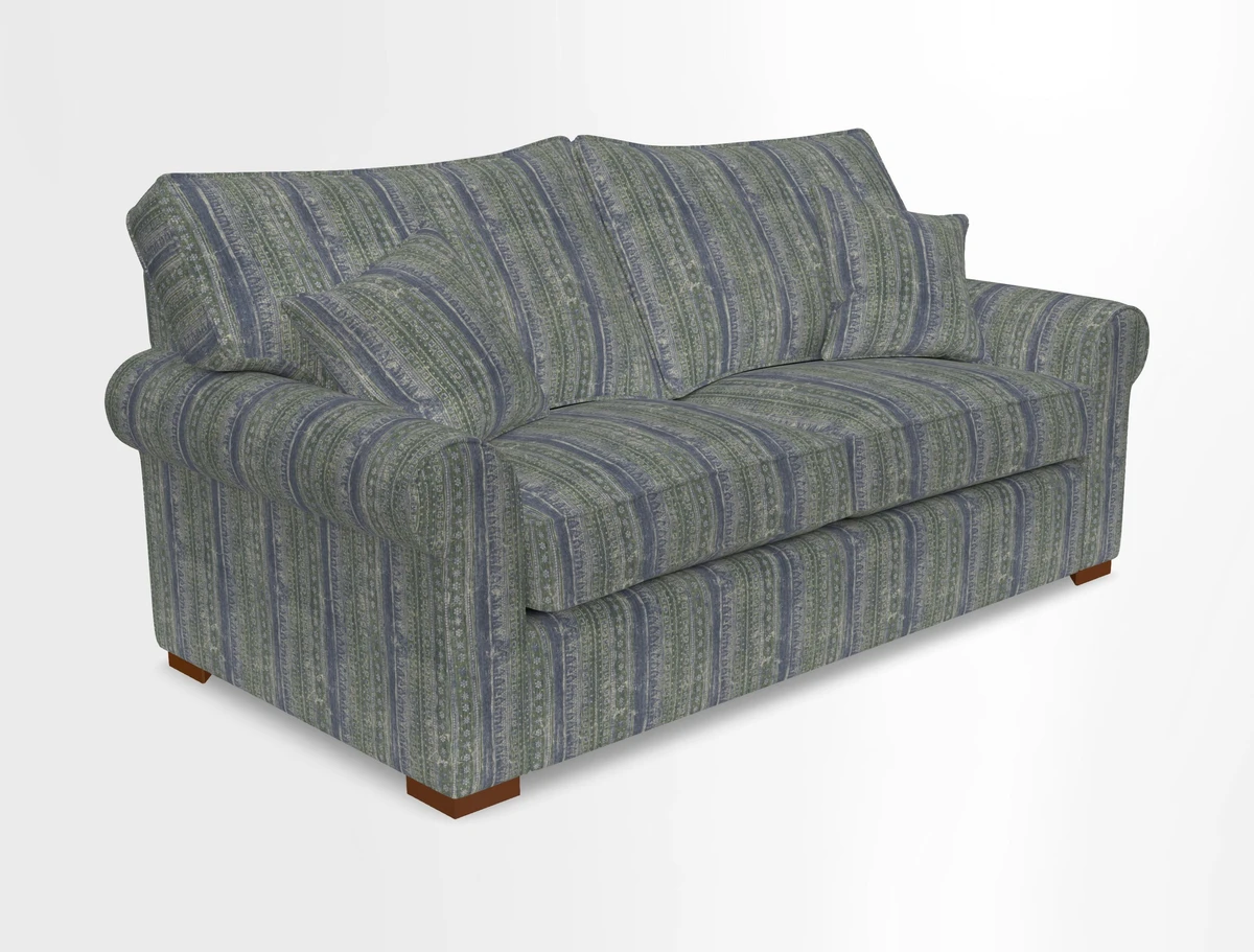 Upperton 3 Seater Loose Cover Sofa in Floral Linen Even So Verde - Fitted cover option available