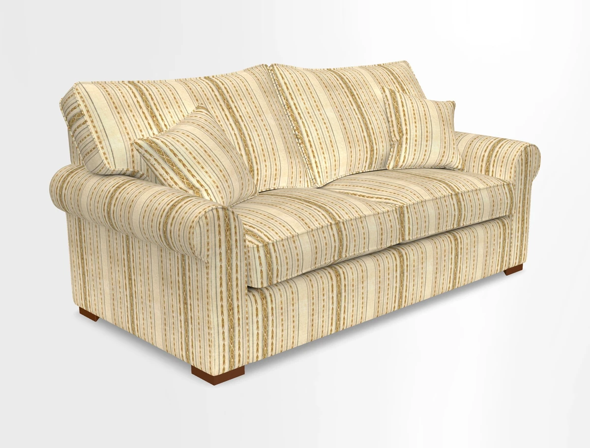 Upperton 3 Seater Loose Cover Sofa in Floral Linen Even So Verde - Fitted cover option available