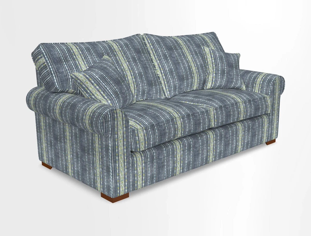 Upperton 3 Seater Loose Cover Sofa in Floral Linen Even So Verde - Fitted cover option available