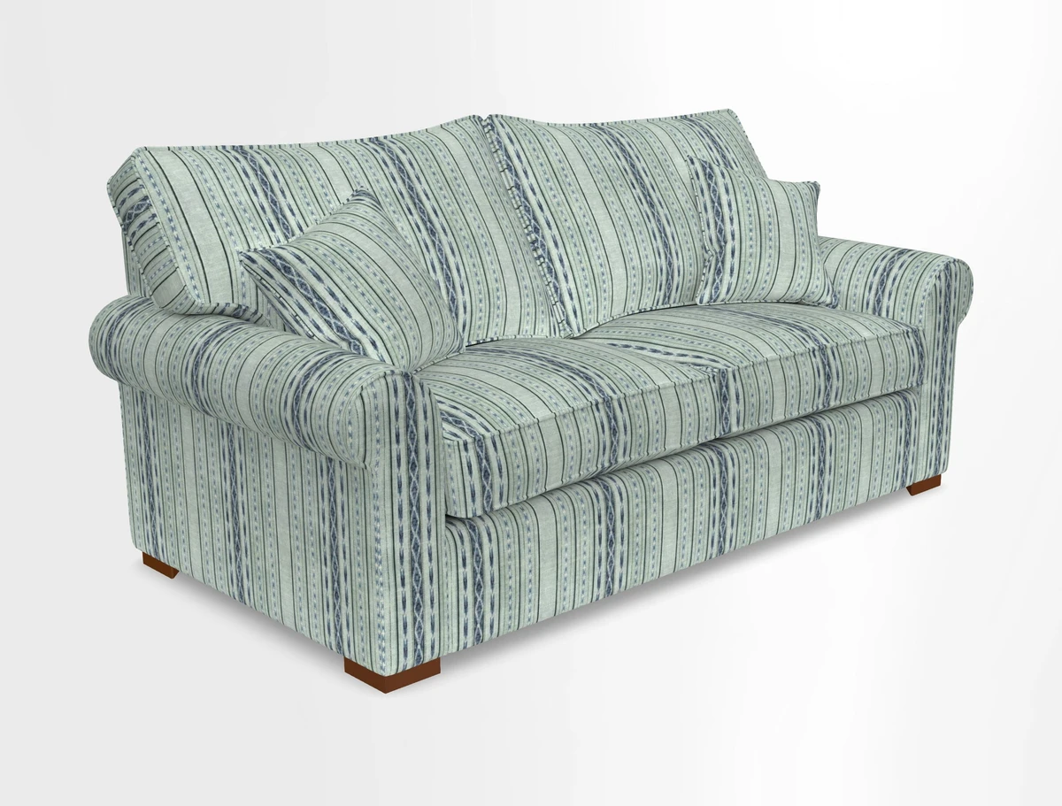 Upperton 3 Seater Loose Cover Sofa in Floral Linen Even So Verde - Fitted cover option available