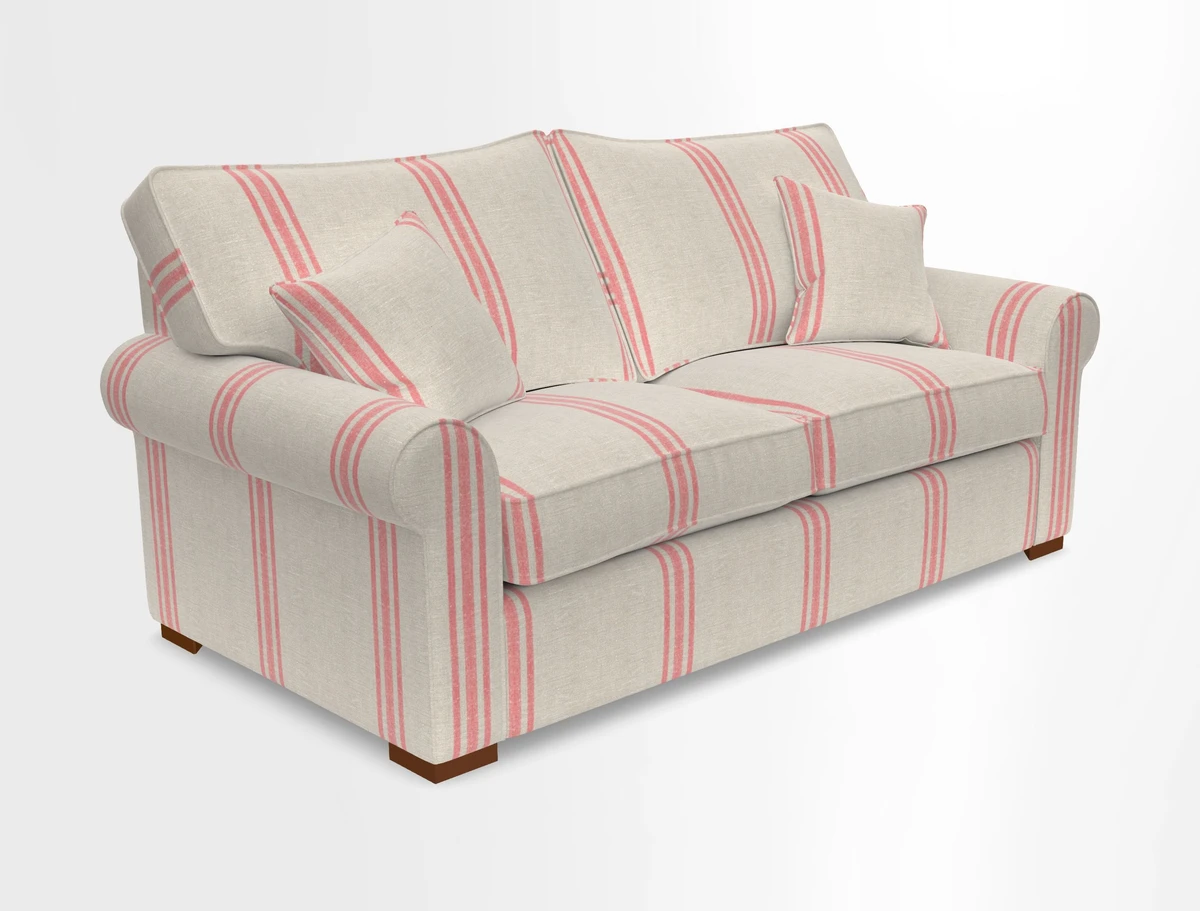 Upperton 3 Seater Loose Cover Sofa in Floral Linen Even So Verde - Fitted cover option available