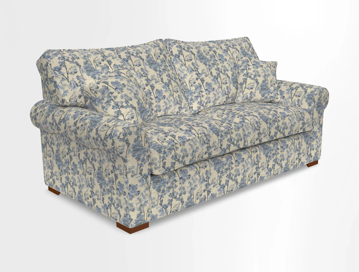 Upperton 3 Seater Loose Cover Sofa in Floral Linen Even So Verde - Fitted cover option available