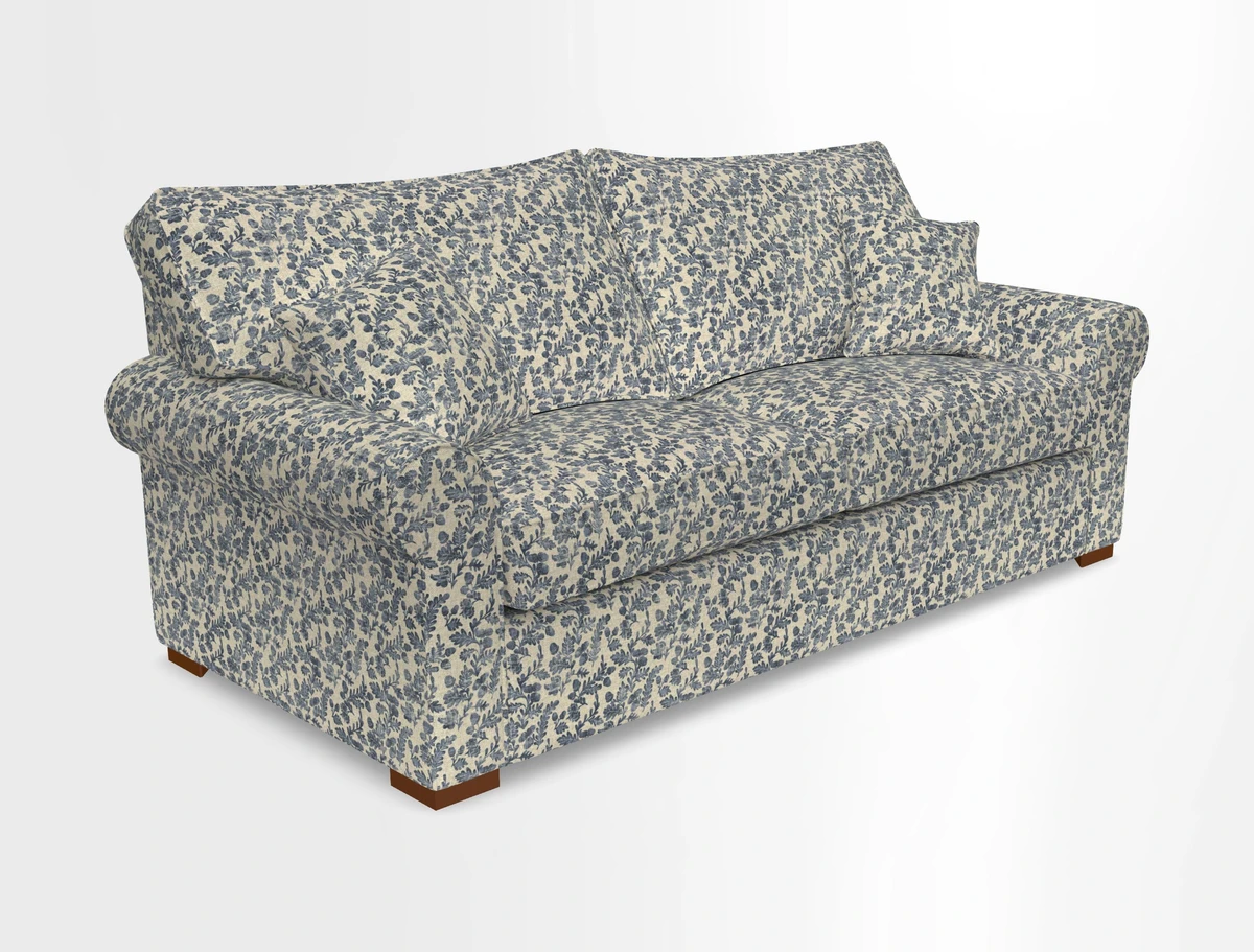 Upperton 3 Seater Loose Cover Sofa in Floral Linen Even So Verde - Fitted cover option available