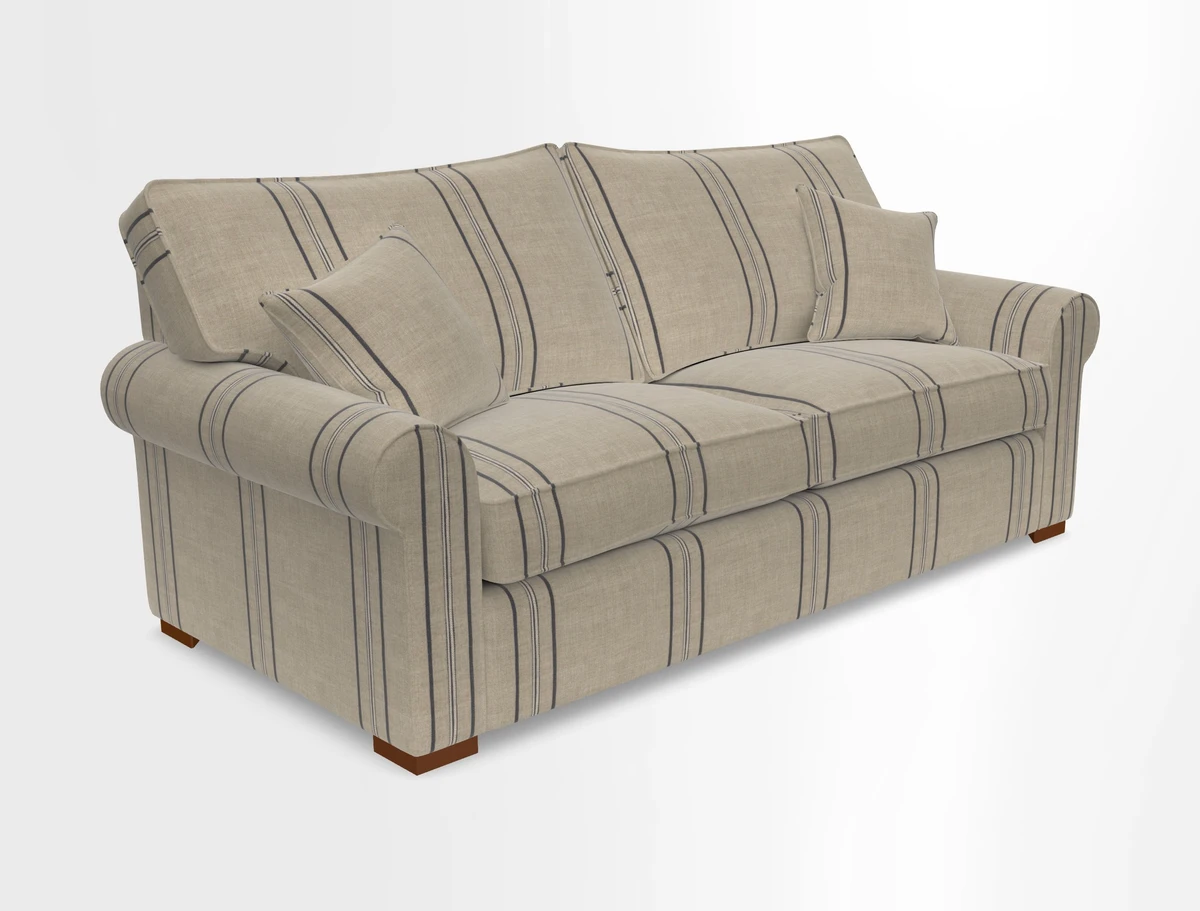Upperton 3 Seater Loose Cover Sofa in Floral Linen Even So Verde - Fitted cover option available
