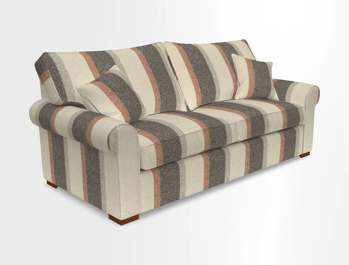 Upperton 3 Seater Loose Cover Sofa in Floral Linen Even So Verde - Fitted cover option available