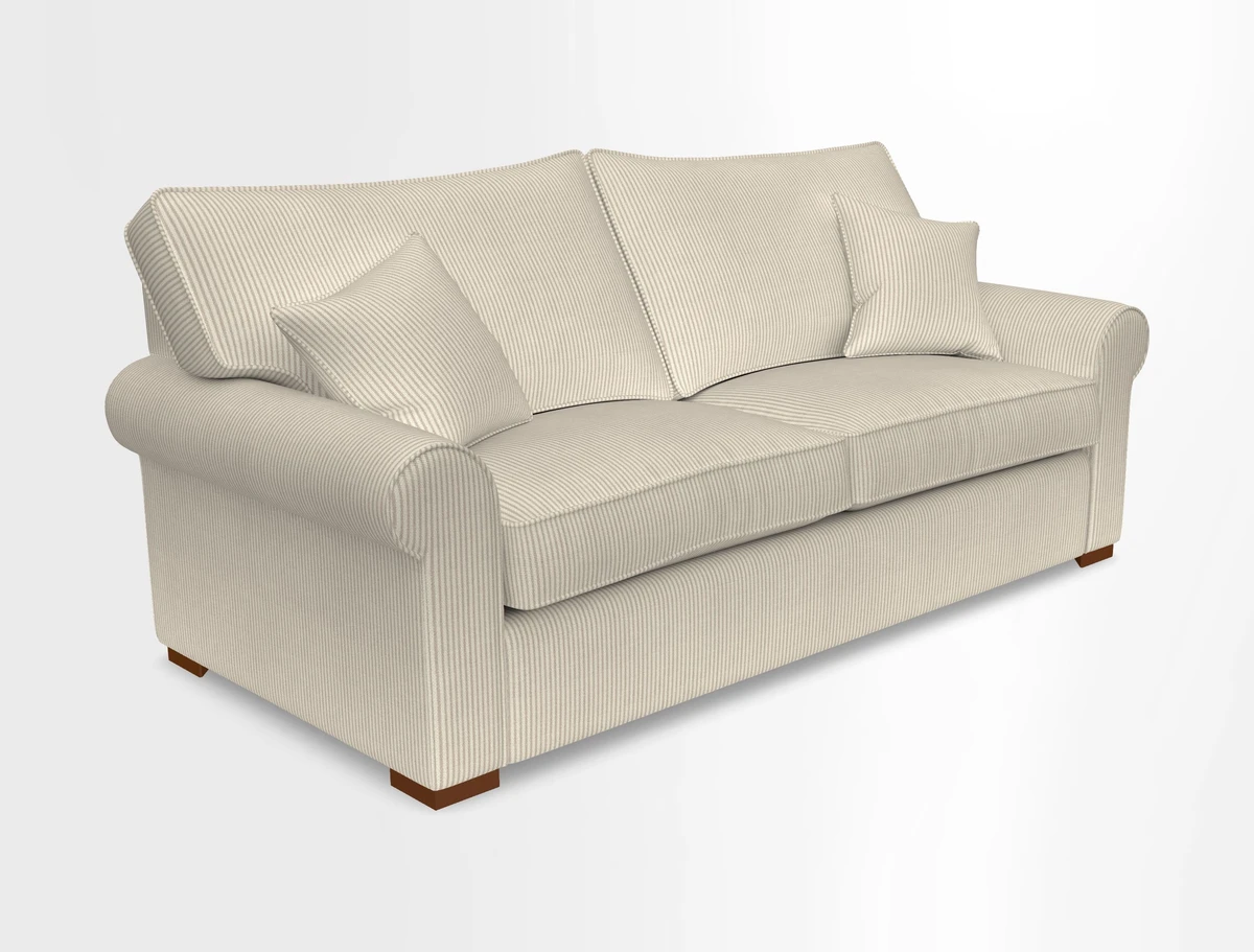 Upperton 3 Seater Loose Cover Sofa in Floral Linen Even So Verde - Fitted cover option available