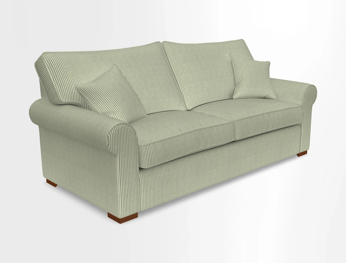 Upperton 3 Seater Loose Cover Sofa in Floral Linen Even So Verde - Fitted cover option available
