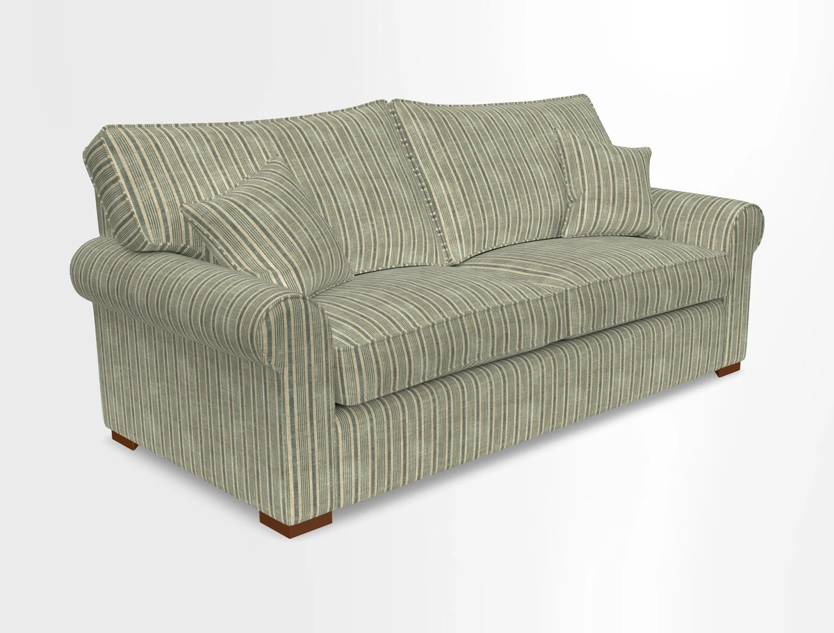 Upperton 3 Seater Loose Cover Sofa in Floral Linen Even So Verde - Fitted cover option available
