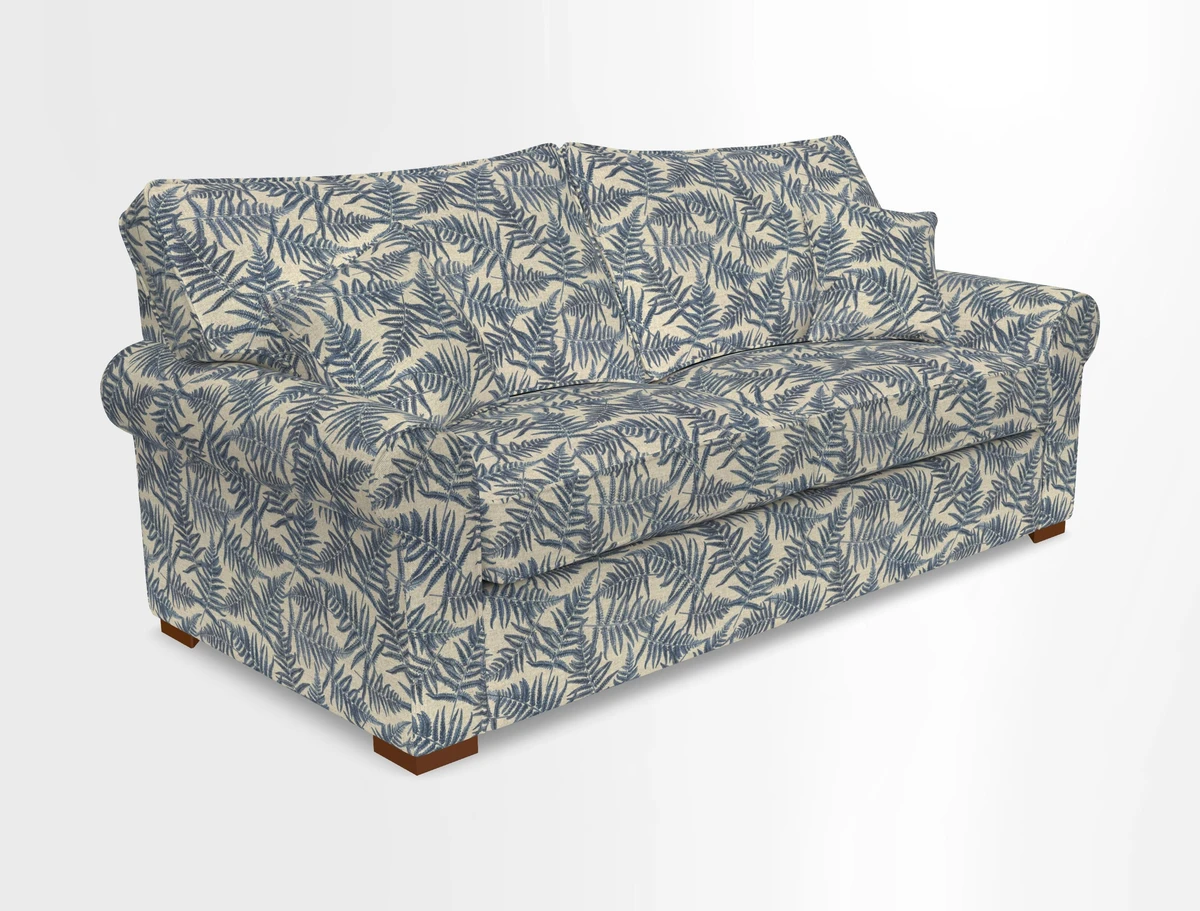 Upperton 3 Seater Loose Cover Sofa in Floral Linen Even So Verde - Fitted cover option available
