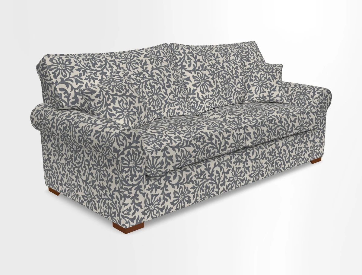 Upperton 3 Seater Loose Cover Sofa in Floral Linen Even So Verde - Fitted cover option available