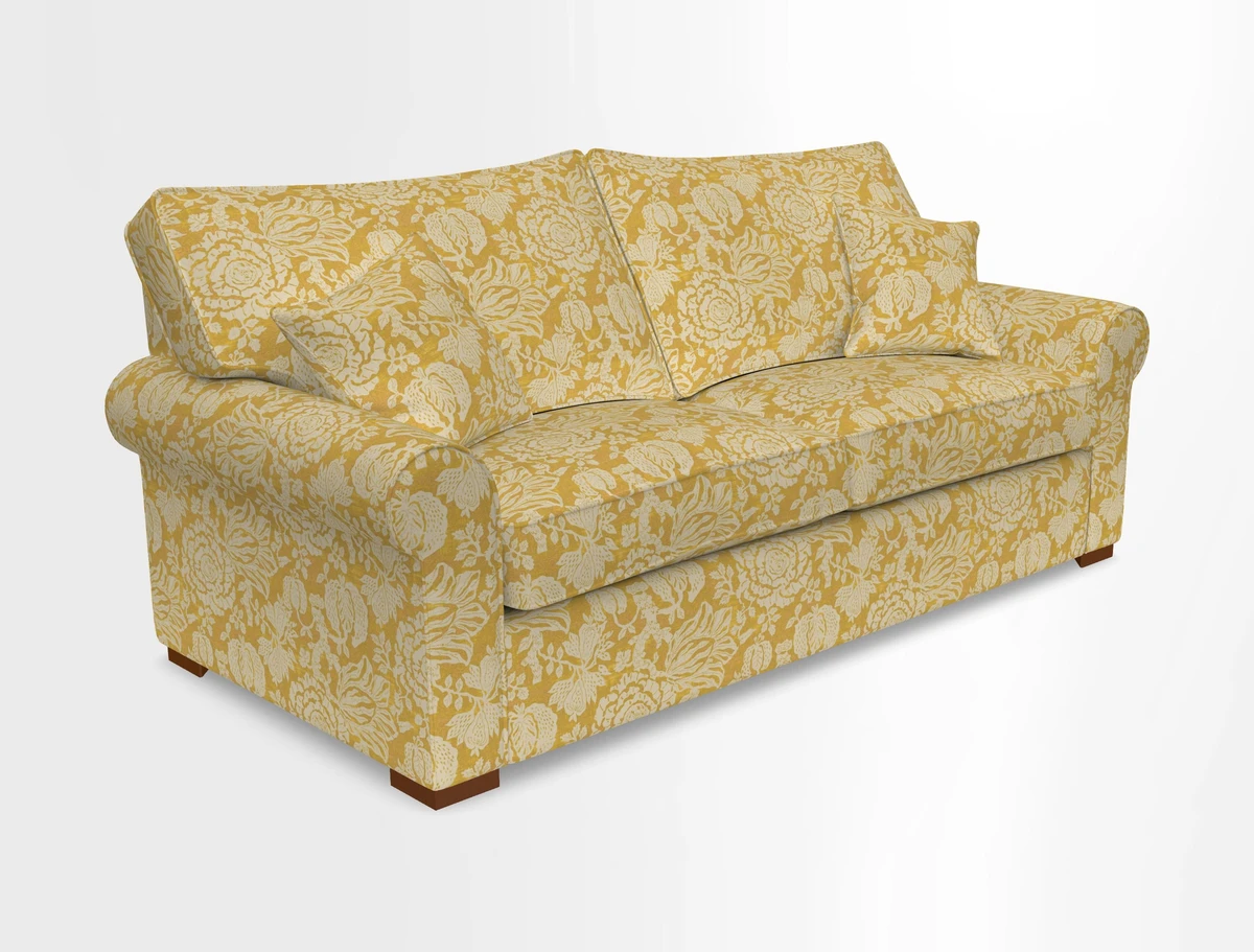 Upperton 3 Seater Loose Cover Sofa in Floral Linen Even So Verde - Fitted cover option available
