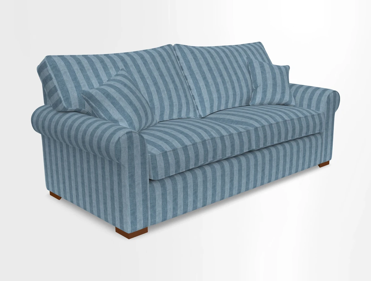 Upperton 3 Seater Loose Cover Sofa in Floral Linen Even So Verde - Fitted cover option available