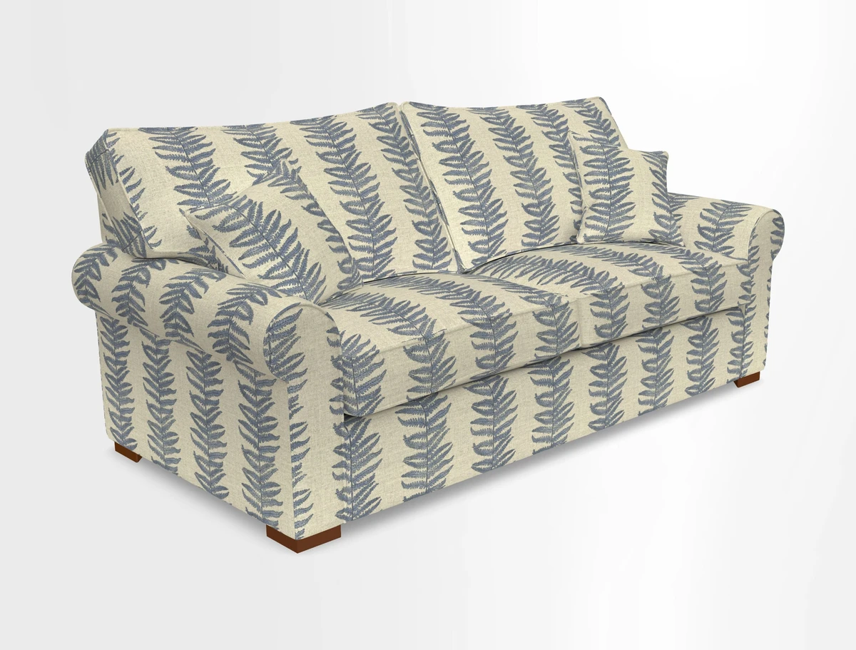 Upperton 3 Seater Loose Cover Sofa in Floral Linen Even So Verde - Fitted cover option available