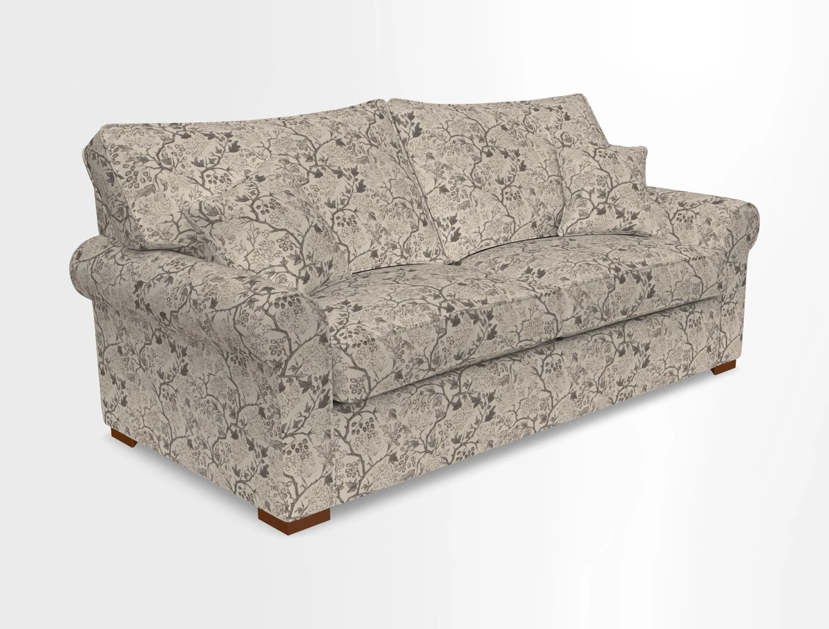 Upperton 3 Seater Loose Cover Sofa in Floral Linen Even So Verde - Fitted cover option available