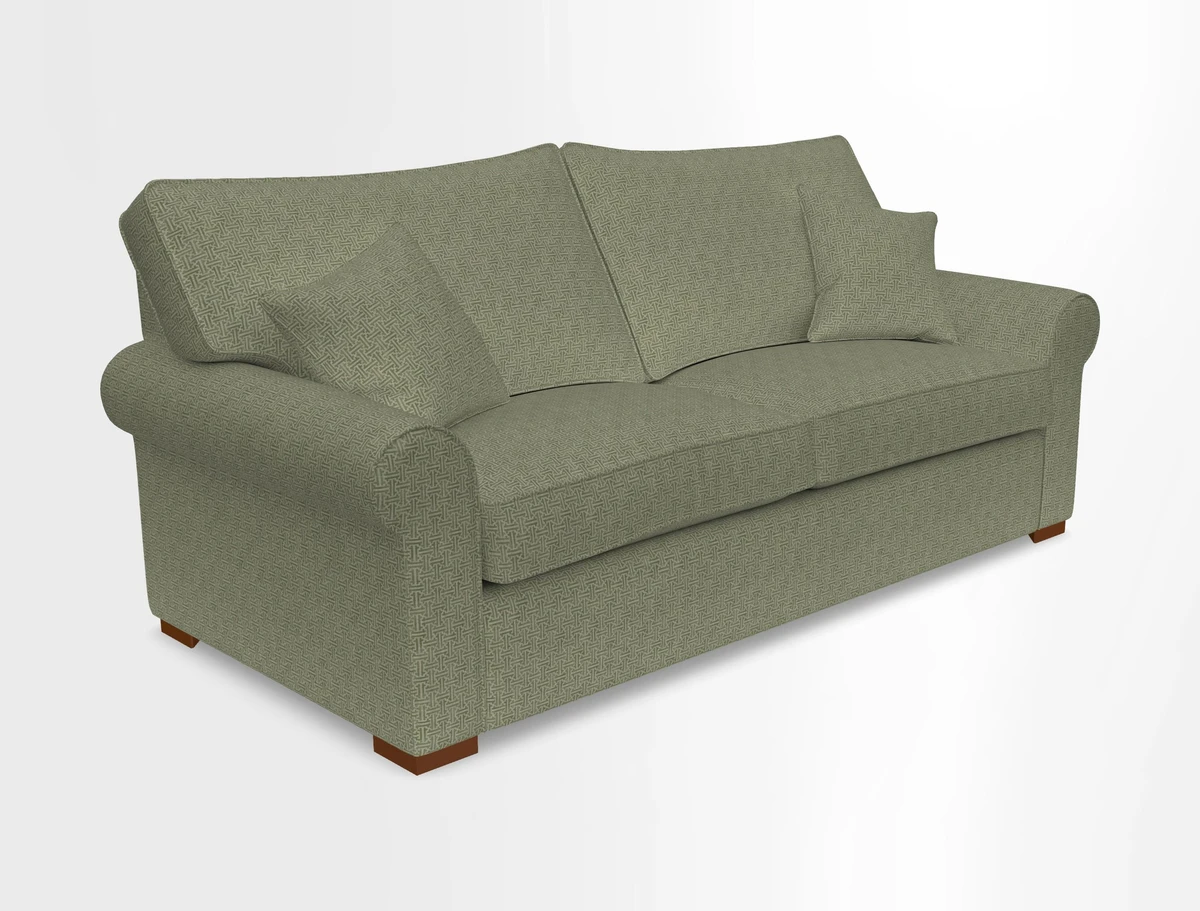 Upperton 3 Seater Loose Cover Sofa in Floral Linen Even So Verde - Fitted cover option available