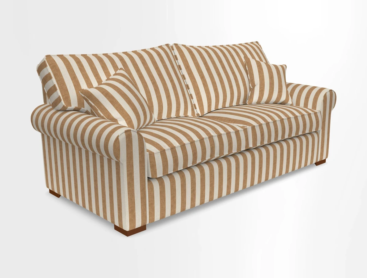Upperton 3 Seater Loose Cover Sofa in Floral Linen Even So Verde - Fitted cover option available