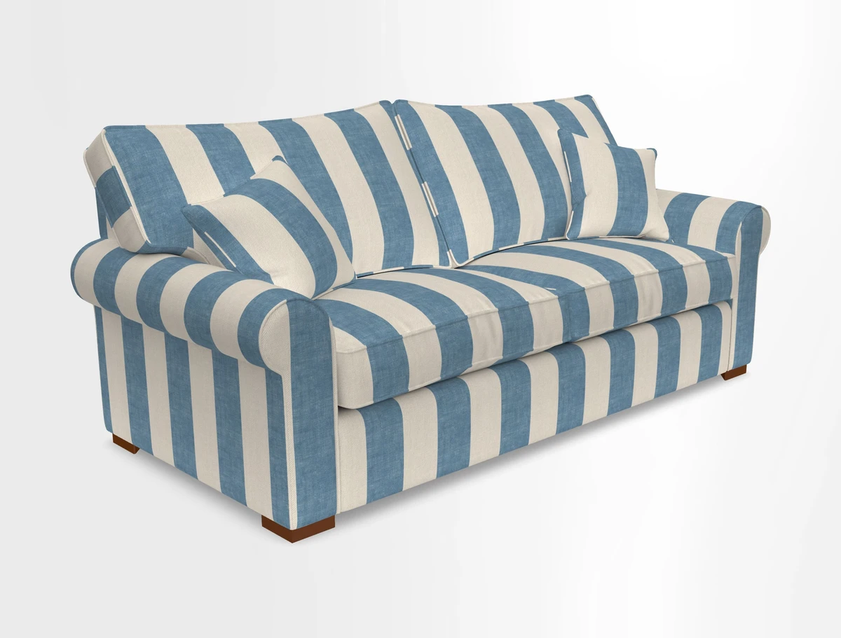 Upperton 3 Seater Loose Cover Sofa in Floral Linen Even So Verde - Fitted cover option available