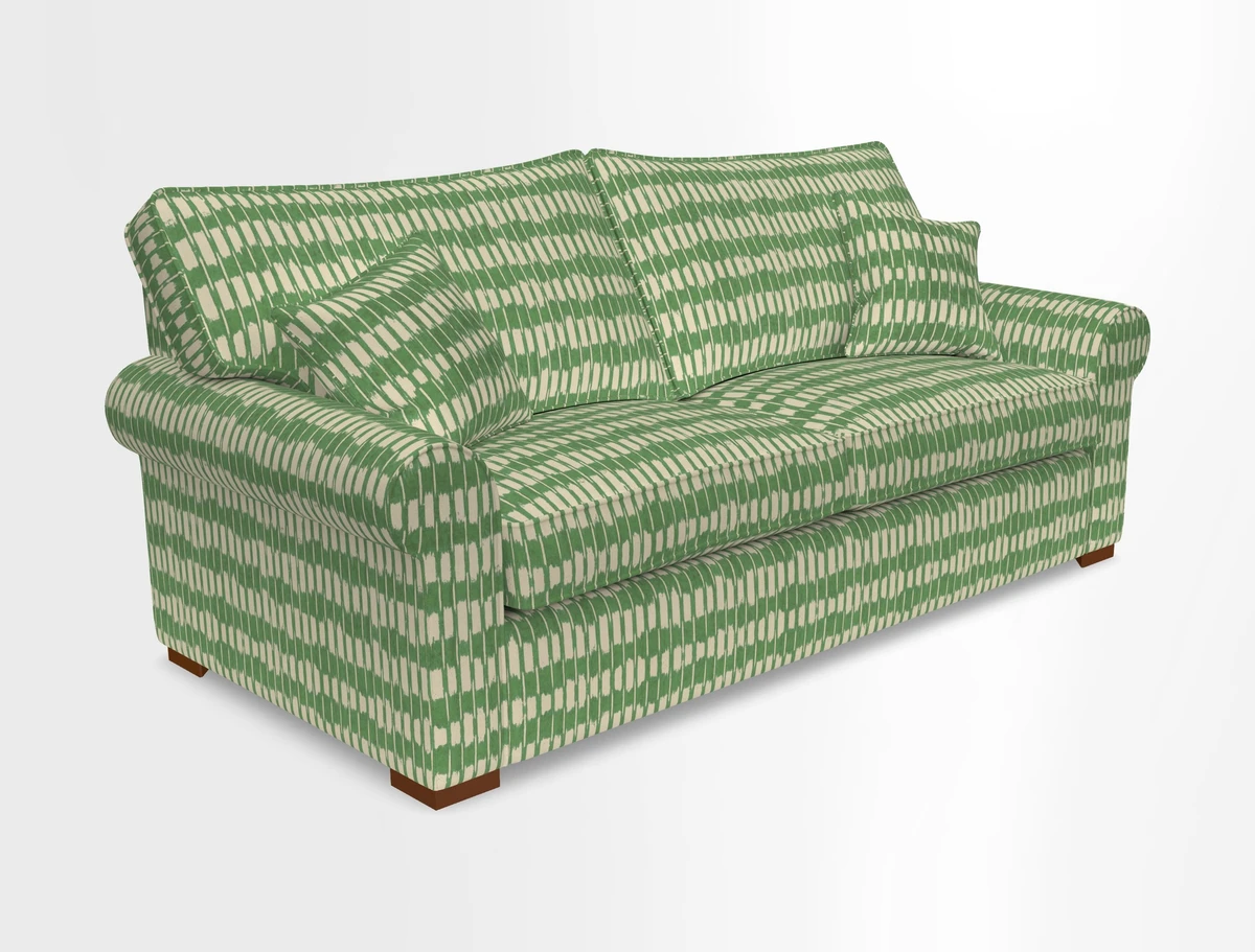 Upperton 3 Seater Loose Cover Sofa in Floral Linen Even So Verde - Fitted cover option available