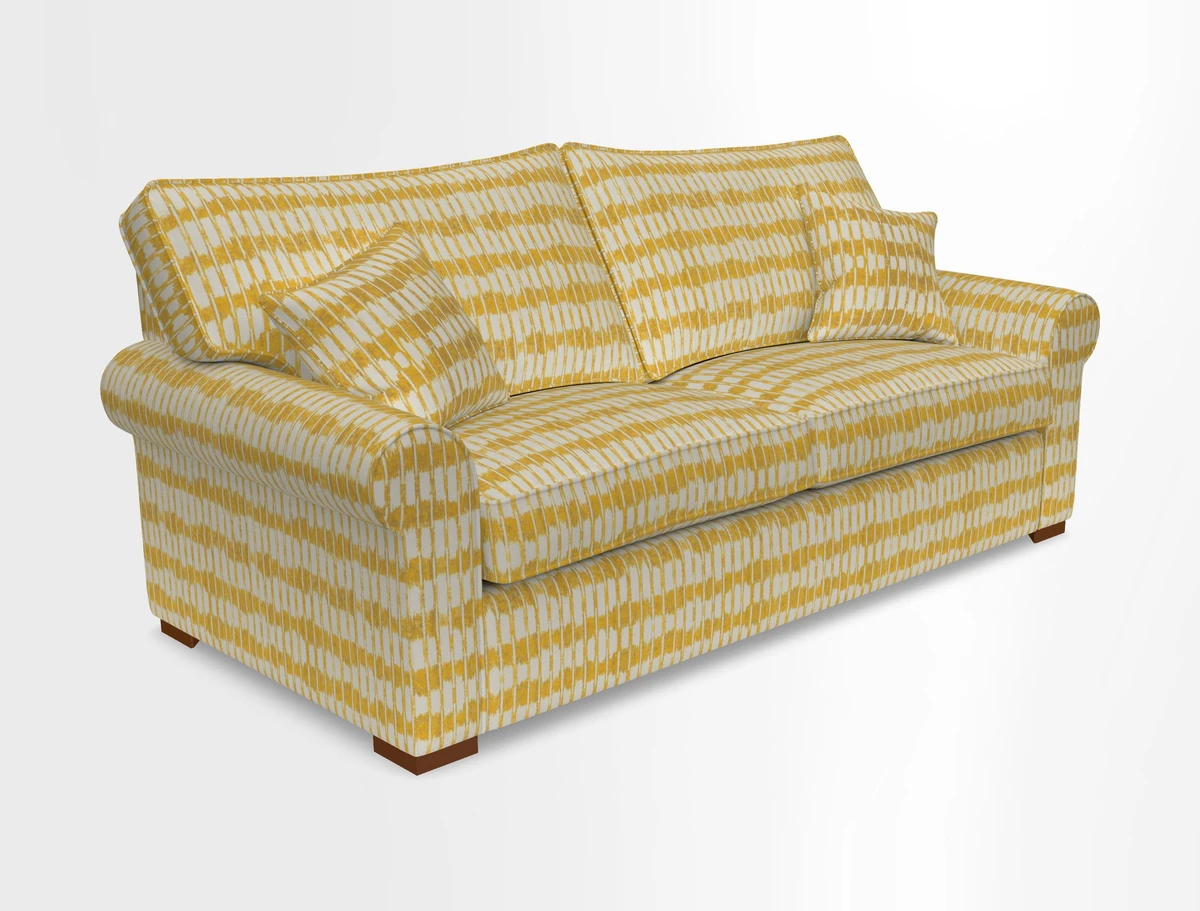 Upperton 3 Seater Loose Cover Sofa in Floral Linen Even So Verde - Fitted cover option available
