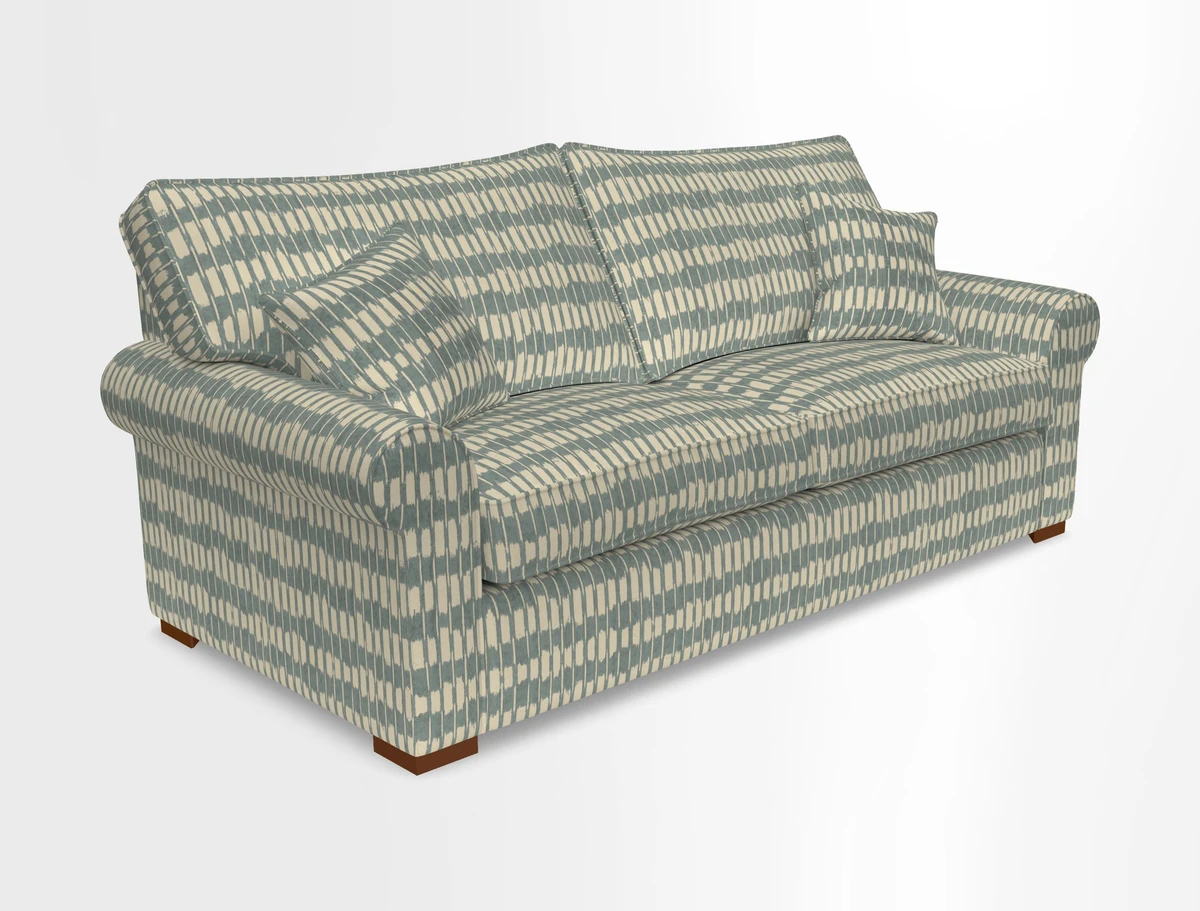 Upperton 3 Seater Loose Cover Sofa in Floral Linen Even So Verde - Fitted cover option available