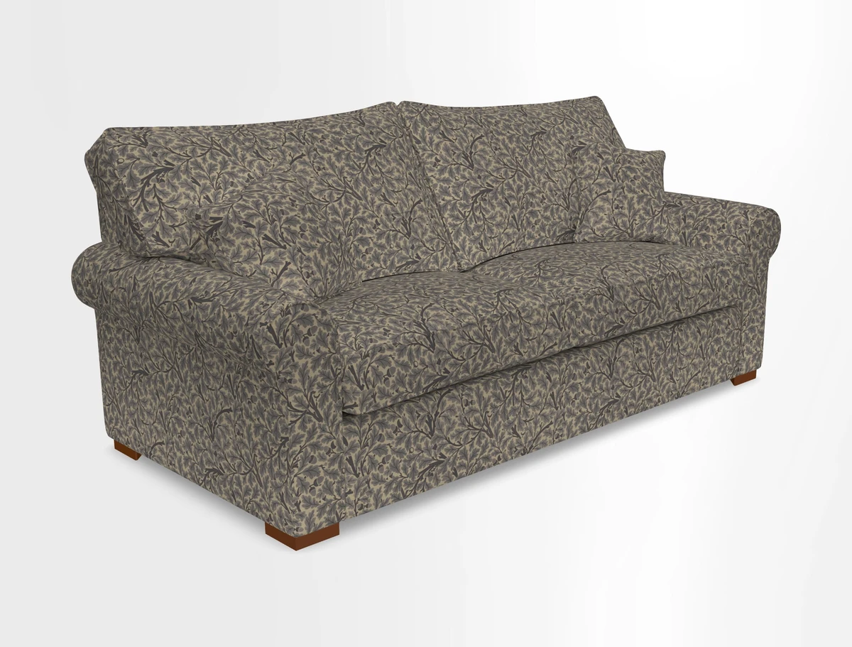 Upperton 3 Seater Loose Cover Sofa in Floral Linen Even So Verde - Fitted cover option available