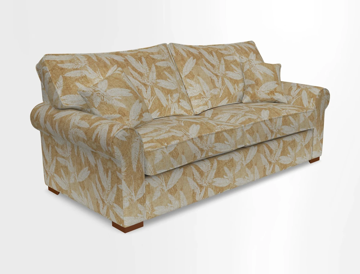Upperton 3 Seater Loose Cover Sofa in Floral Linen Even So Verde - Fitted cover option available
