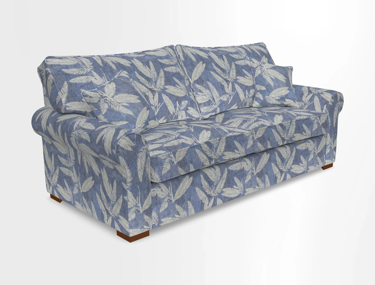 Upperton 3 Seater Loose Cover Sofa in Floral Linen Even So Verde - Fitted cover option available