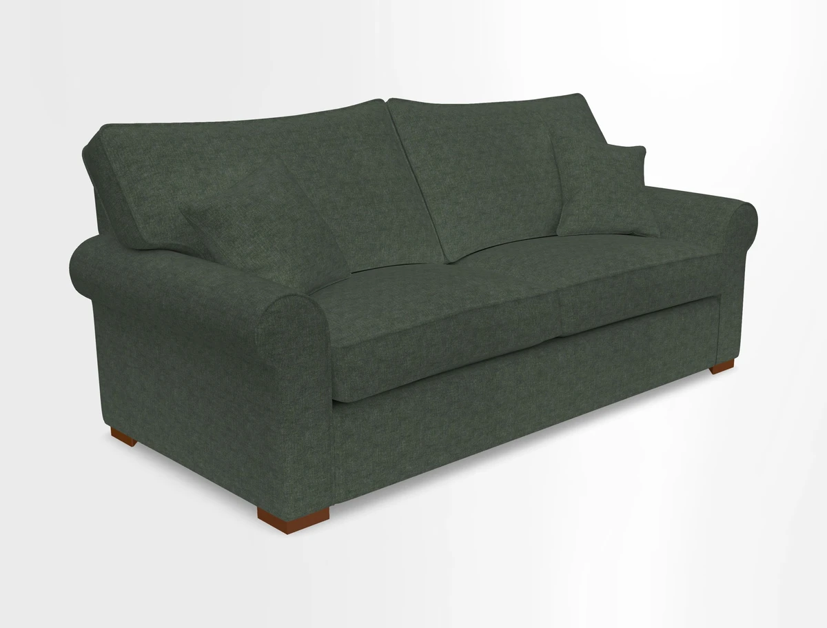 Upperton 3 Seater Loose Cover Sofa in Floral Linen Even So Verde - Fitted cover option available