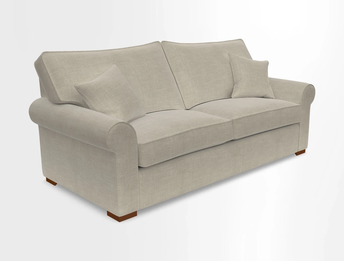 Upperton 3 Seater Loose Cover Sofa in Floral Linen Even So Verde - Fitted cover option available