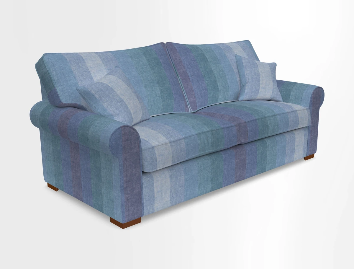 Upperton 3 Seater Loose Cover Sofa in Floral Linen Even So Verde - Fitted cover option available