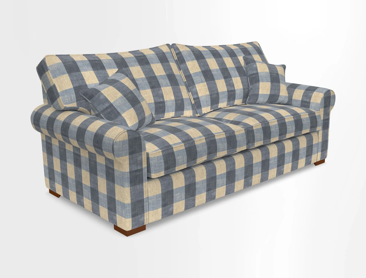 Upperton 3 Seater Loose Cover Sofa in Floral Linen Even So Verde - Fitted cover option available