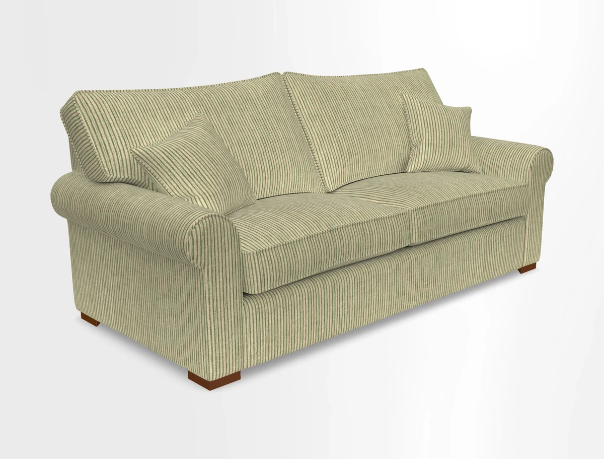 Upperton 3 Seater Loose Cover Sofa in Floral Linen Even So Verde - Fitted cover option available
